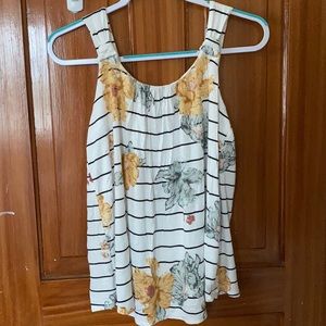 Stripped Floral Maurices Tank Top